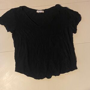 Freebird Black Short Sleeve Top